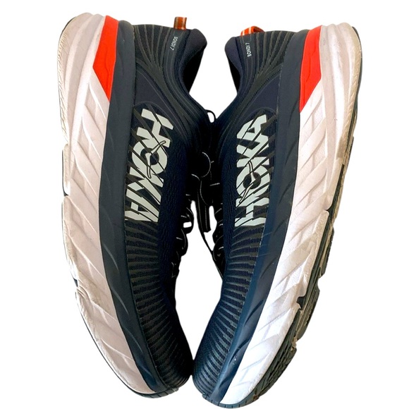 Hoka Bondi 7, navy with fuchsia/pink, size 11 - Picture 4 of 8